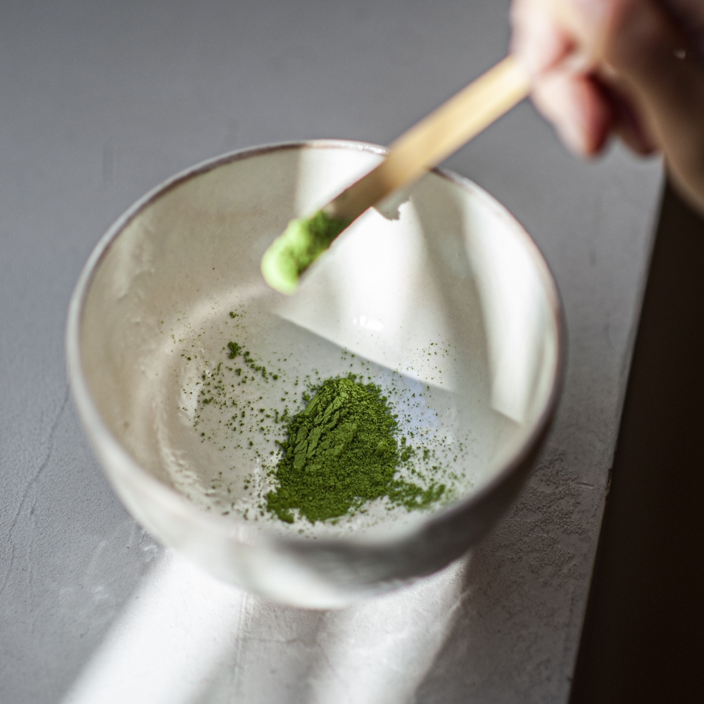 matcha arbatos milteliai